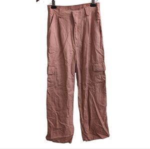 Hunter & Brown Peach Wide Leg Cargo Pants Size Medium